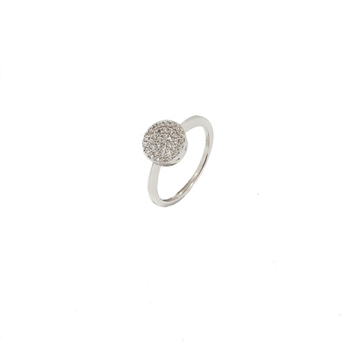 STERLING SILVER PAVED CRYSTAL DISC RING