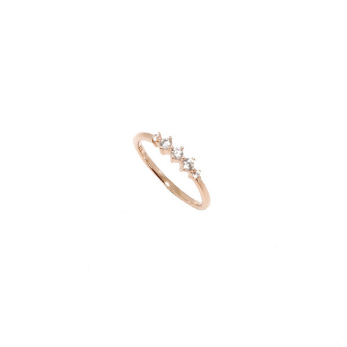 ROSE GOLD FIVE CRYSTAL RING