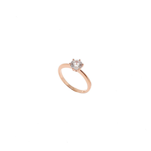 ROSE GOLD SOLITAIRE CUBIC ZIRCONIA RING