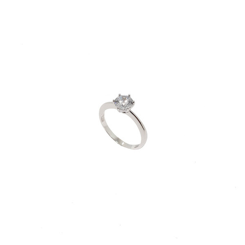 SANTO STERLING SILVER SOLITAIRE CUBIC ZIRCONIA RING