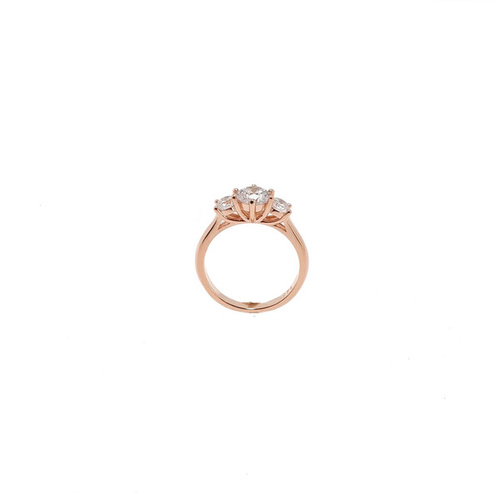 ROSE GOLD TRIPLE CUBIC ZIRCONIA RING 