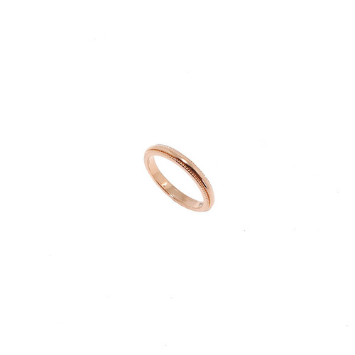 ROSE GOLD PLAIN BAND RING WITH DOT EDGE