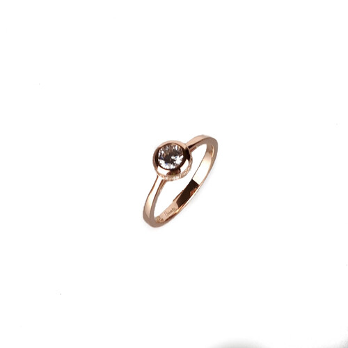 ROSE GOLD BEZEL SET RING WITH STONE SET OUTER