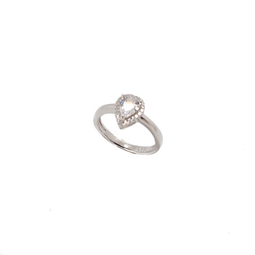 SANTO STERLING SILVER LARGE CZ TEARDROP RING