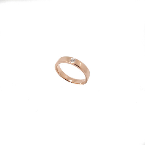 ROSE GOLD FLAT BAND WITH CZ