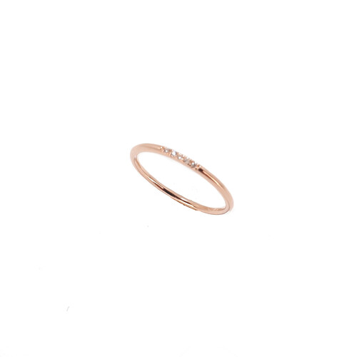 ROSE GOLD FINE BAND RING WITH CZS