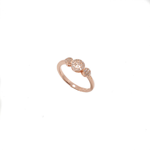 ROSE GOLD THREE PAVE CIRCLE RING