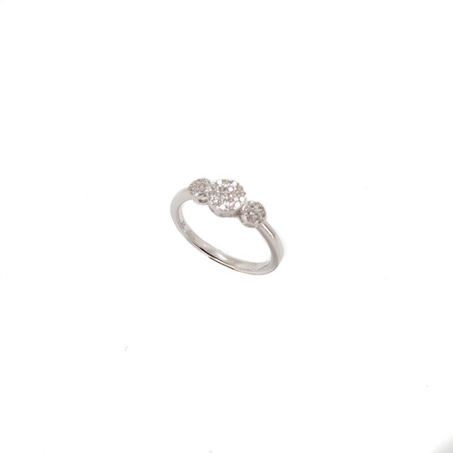 SANTO STERLING SILVER THREE PAVE CIRCLE RING