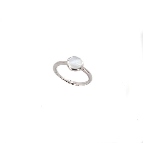 SANTO STERLING SILVER MOTHER OF PEARL DISC RING