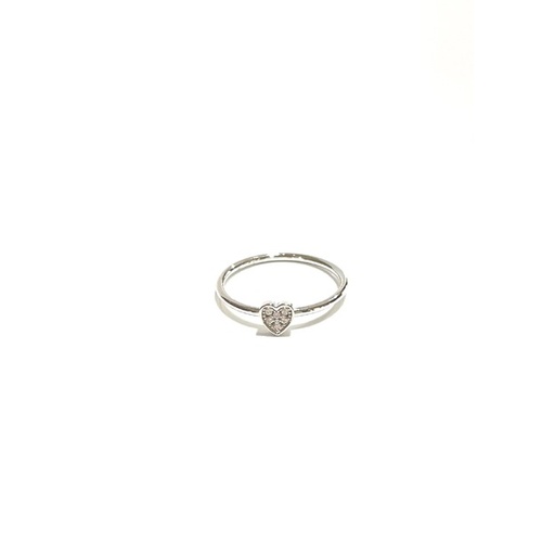 SANTO STERLING SILVER PAVE CUBIC ZIRCONIA HEART RING