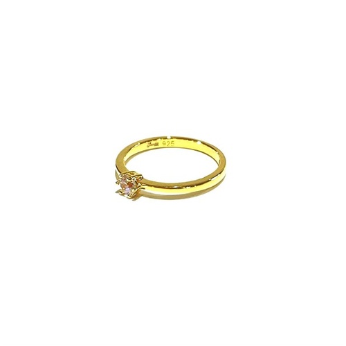 YELLOW GOLD SMALL CZ SOLITAIRE RING