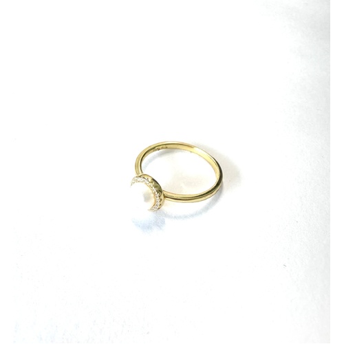 YELLOW GOLD FRESH WATER PEARL RING WITH CZ HALO