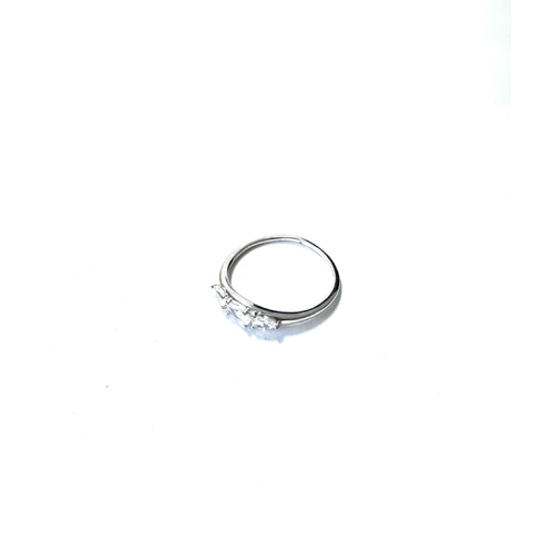 SANTO STERLING SILVER OVAL AND 2 HEARTS CZ RING