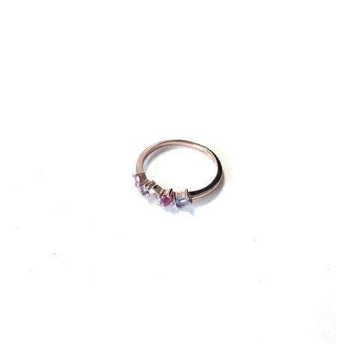 SANTO ROSE GOLD RAINBOW MULTI CZ RING