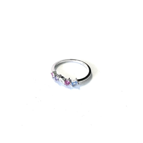 SANTO STERLING SILVER RAINBOW MULTI SHAPE CZ RING