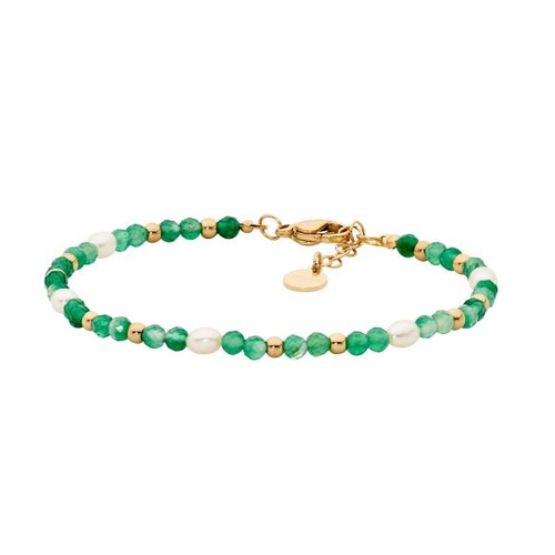 Ellani Aventurine bead with freshwater pearls Bracelet