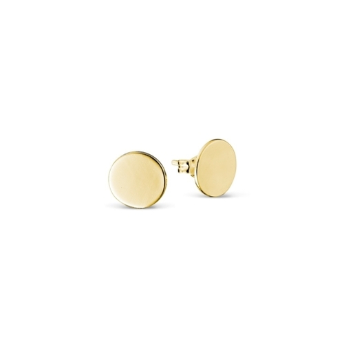 Indulge Yellow Gold Plated Sterling silver gold plated circle stud 6mm