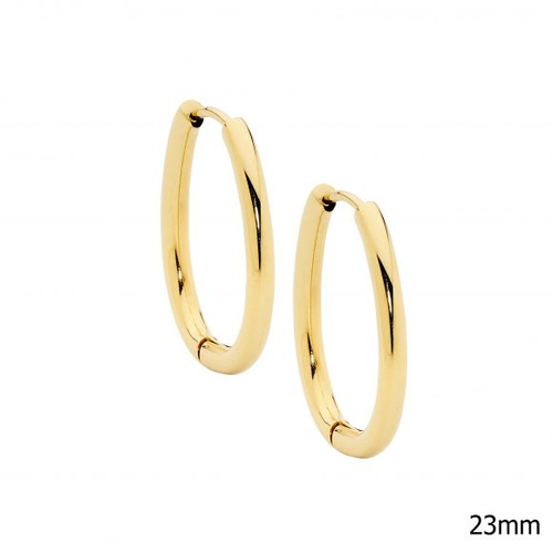 Ellani Stainless steel earrings hoop earrings with IP gold plating.