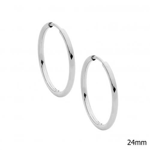 Ellani 24mm stainless steel hoop earrings.