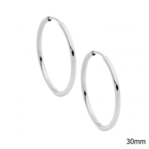 Ellani 30mm stainless steel hoop earrings.