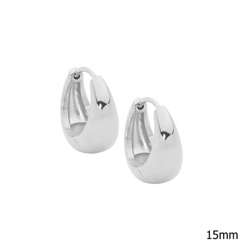 Ellani 15mm stainless steel hoop earrings