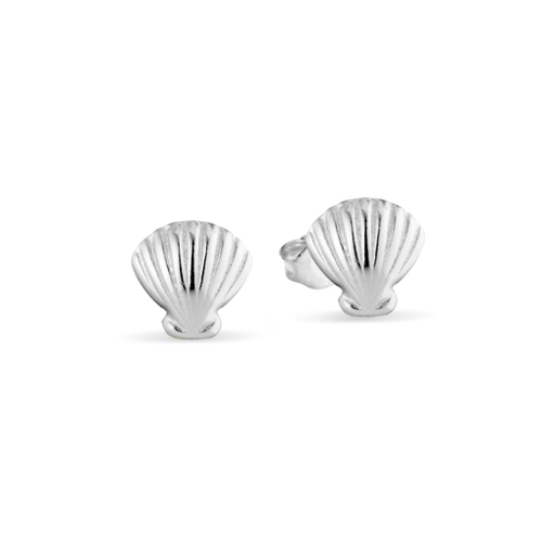 Sterling silver shell stud earring