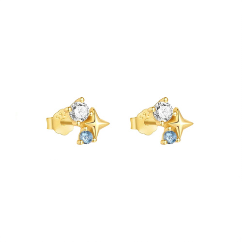 Indulge Sterling silver CZ, star and new blue stud earrings