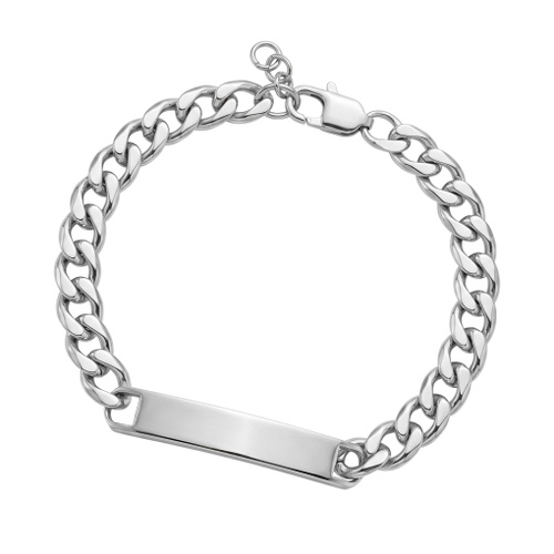 Indulge Stainless Steel 3MM cuban link bracelet with ID plate