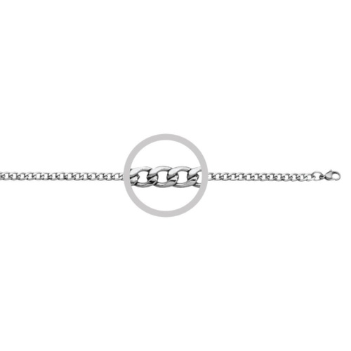 Indulge Stainless Steel 4.5MM Oval Curb Chain - 60cm
