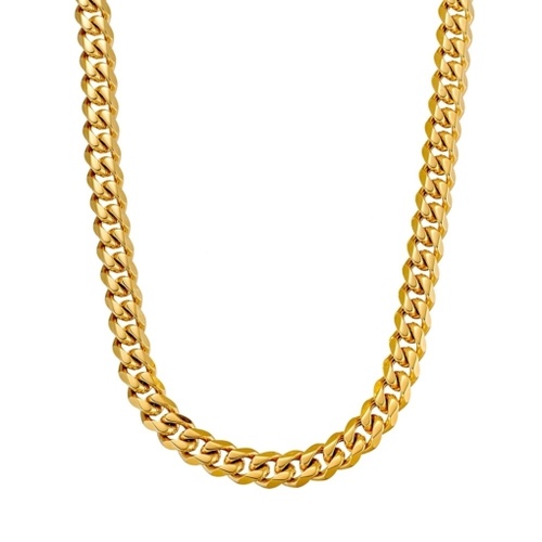Indulge Stainless Steel Cuban Link Chain Yellow Gold Plated