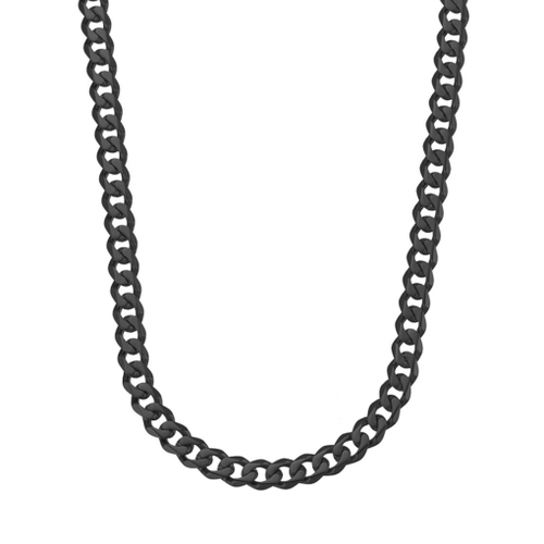 Stainless Steel curb link chain Black IP Plated