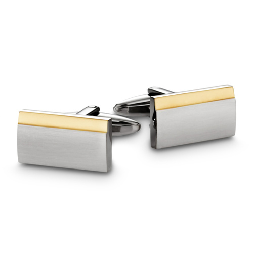 Indulge Stainless Steel Cufflinks with Yellow Gold Plating