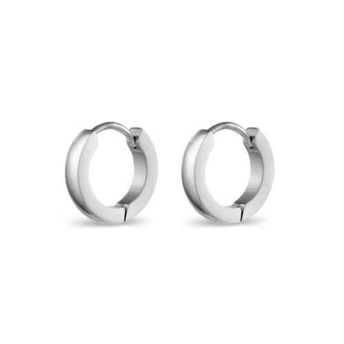 Indulge Stainless Steel Men’s Single Huggie with shiny domed finish - 4mm