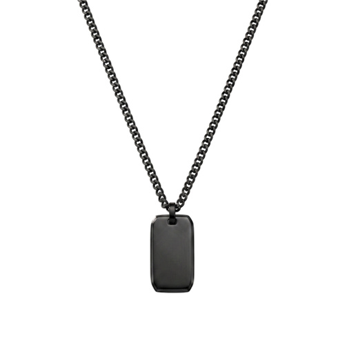 Indulge Stainless Steel Matte Cuban Chain with Brushed Matte Finish Tag Pendant Necklace