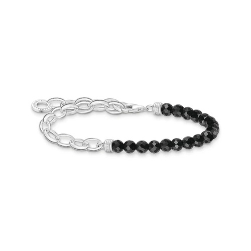 Link Chain Onyx Bead Bracelet