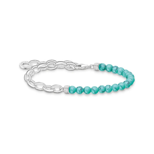Link Chain Turquoise Bead Bracelet