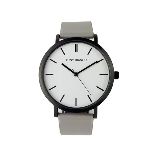 TONY BIANCO WATKIN - GREY LEATHER BLACK CASE TBT003B-BWG