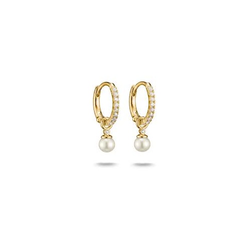 Thomas Sabo Hoop earrings pearl with zirconia