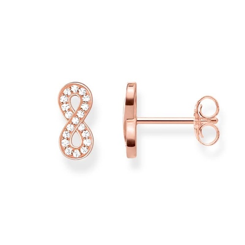 THOMAS SABO INFINITY ROSE GOLD PLATED CUBIC ZIRCONIA STUDS