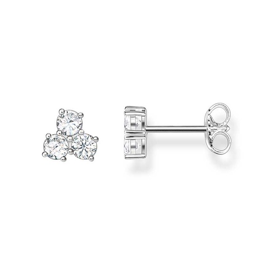 THOMAS SABO THREE SQUARE CUBIC ZIRCONIA STUD EARRINGS