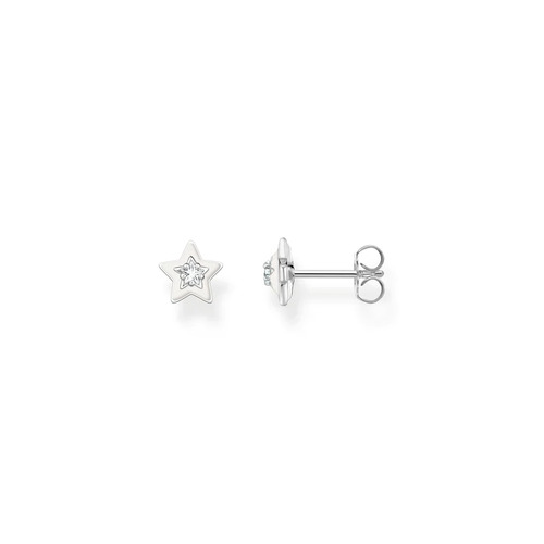 Star Ear studs with white stones