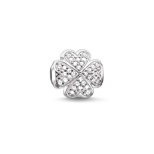 THOMAS SABO CLOVERLEAF PAVE CUBIC ZIRCONIA KARMA BEAD