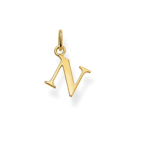 THOMAS SABO INITIAL”N” STERLING SILVER YELLOW GOLD PLATED