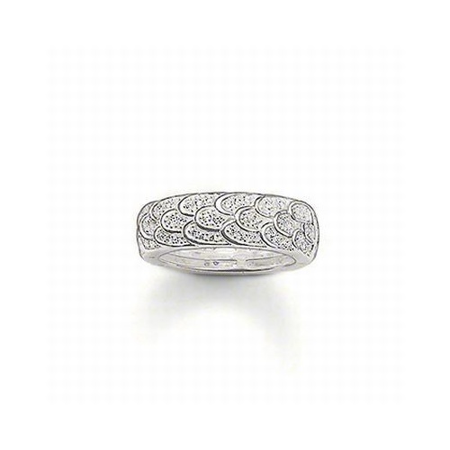 THOMAS SABO CUBIC ZIRCONIA CONTINUOUS FEATHER RING