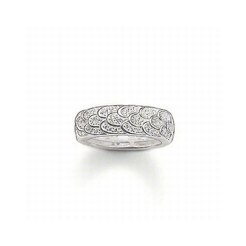 THOMAS SABO CUBIC ZIRCONIA CONTINUOUS FEATHER RING
