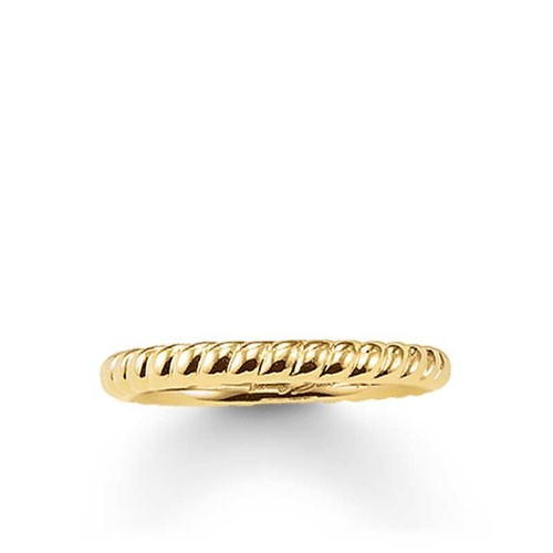 THOMAS SABO YELLOW GOLD PLATED STERLING SILVER TWIST RING