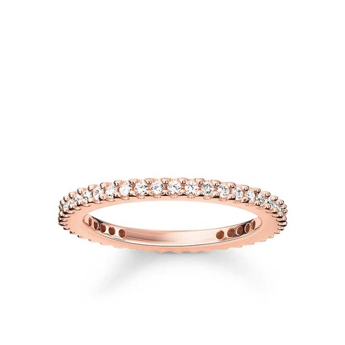 THOMAS SABO DELICATE ROSE GOLD PLATED STERLING SILVER CIBIC ZIRCONIA RING