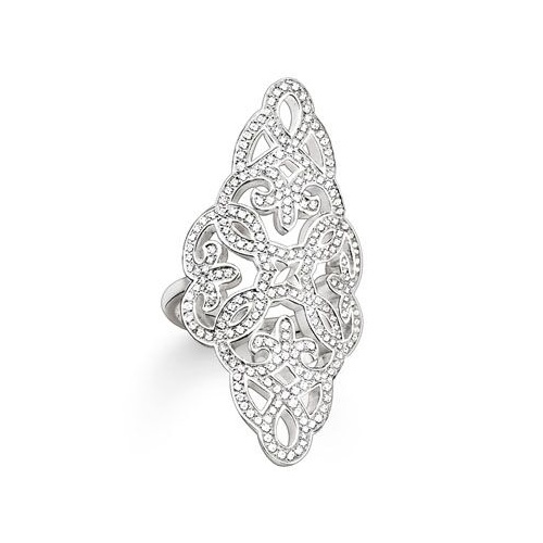 THOMAS SABO STERLING SILVER CUBIC ZIRCONIA LONG LOVE KNOT RING