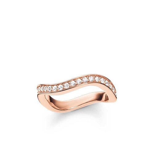 THOMAS SABO ROSE GOLD PLATED STERLING SILVER ETERNITY WAVE RING