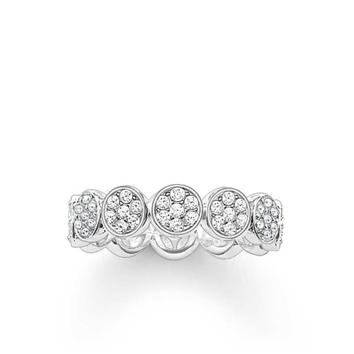 THOMAS SABO CIRCLES PAVE CUBIC ZIRCONIA BAND RING